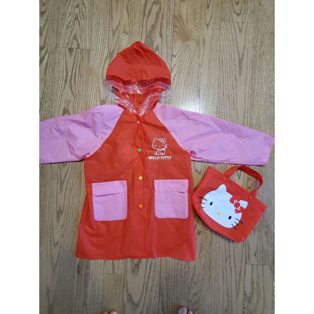 Hello Kitty Toddler 90/US Size 2T Rain Coat with Bag FAIR